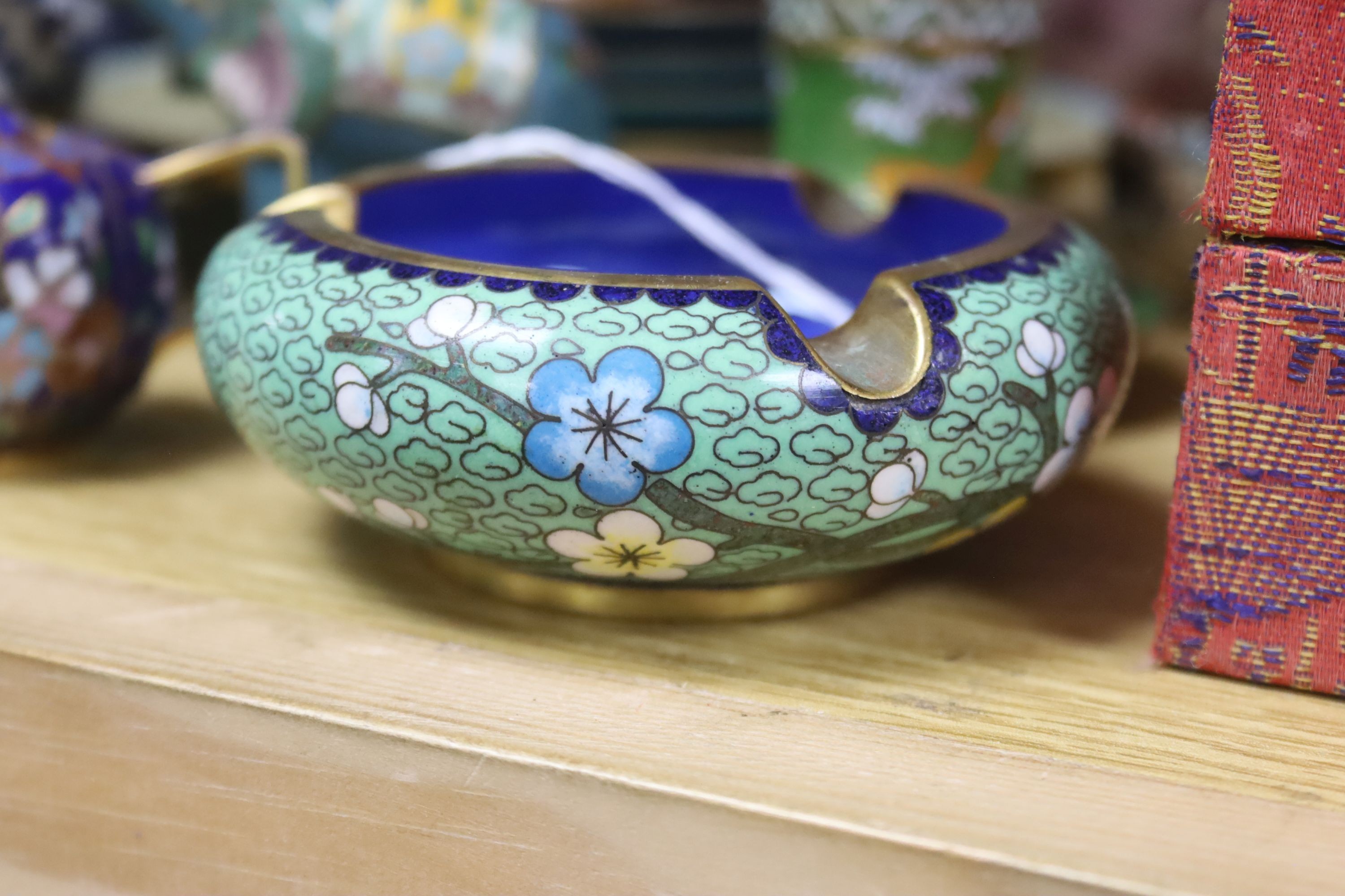 A group of Chinese cloisonne enamel wares